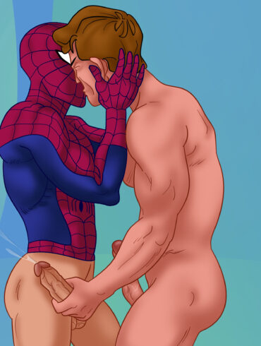 Hot Spiderman loves kissing gay men and doing porn