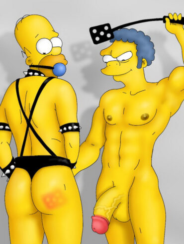 Rough hentai spanking by simpsons gay lovers